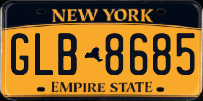 NY license plate GLB8685