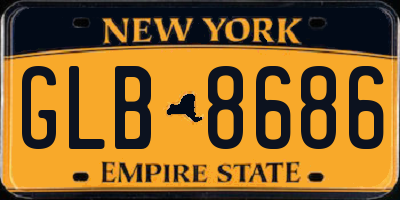 NY license plate GLB8686