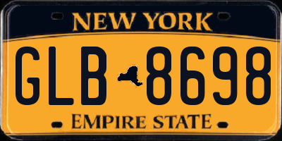 NY license plate GLB8698