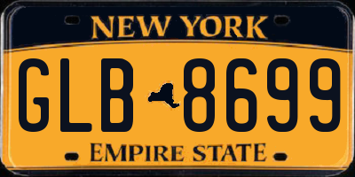 NY license plate GLB8699