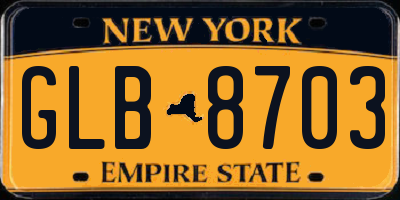 NY license plate GLB8703