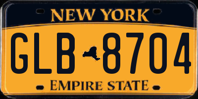 NY license plate GLB8704