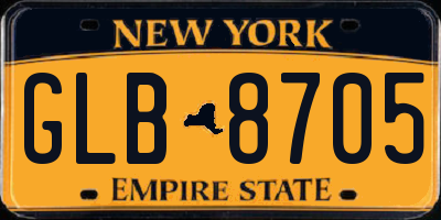 NY license plate GLB8705
