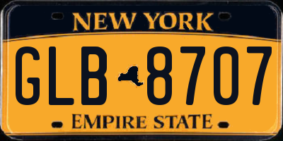 NY license plate GLB8707