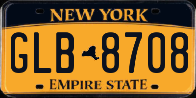 NY license plate GLB8708