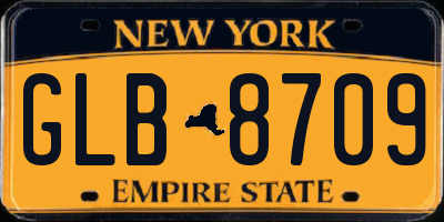 NY license plate GLB8709