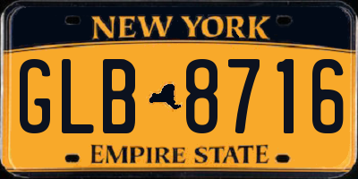 NY license plate GLB8716