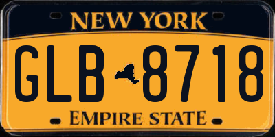 NY license plate GLB8718