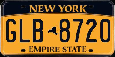 NY license plate GLB8720