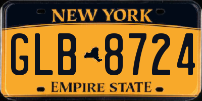 NY license plate GLB8724