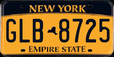NY license plate GLB8725