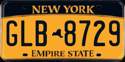 NY license plate GLB8729