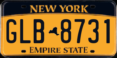 NY license plate GLB8731
