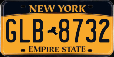 NY license plate GLB8732