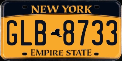 NY license plate GLB8733