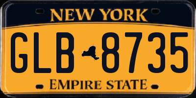 NY license plate GLB8735