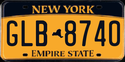 NY license plate GLB8740