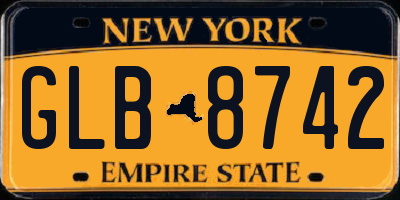 NY license plate GLB8742