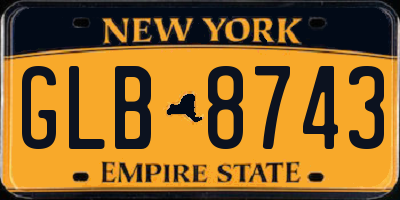 NY license plate GLB8743