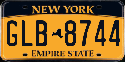 NY license plate GLB8744