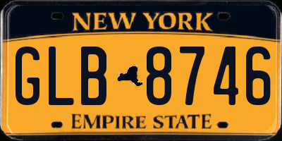 NY license plate GLB8746