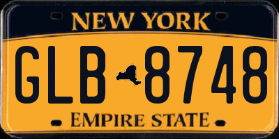 NY license plate GLB8748