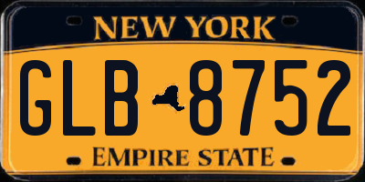 NY license plate GLB8752