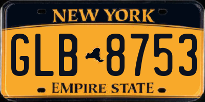 NY license plate GLB8753