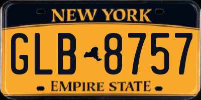 NY license plate GLB8757