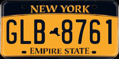 NY license plate GLB8761