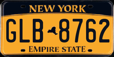 NY license plate GLB8762