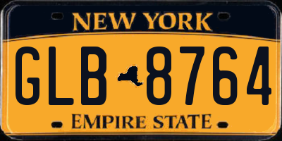 NY license plate GLB8764
