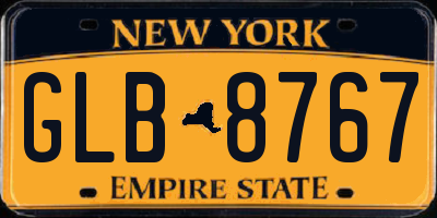 NY license plate GLB8767