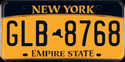 NY license plate GLB8768