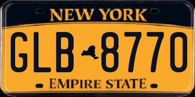 NY license plate GLB8770