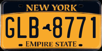 NY license plate GLB8771