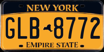NY license plate GLB8772