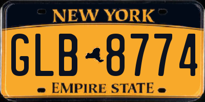 NY license plate GLB8774