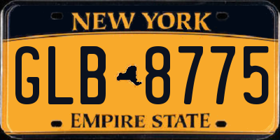 NY license plate GLB8775
