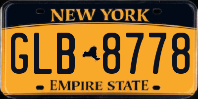 NY license plate GLB8778