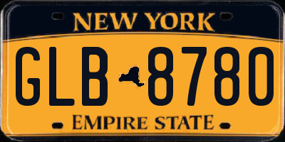 NY license plate GLB8780