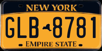 NY license plate GLB8781