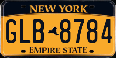 NY license plate GLB8784