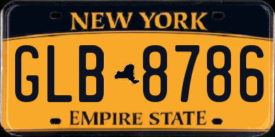 NY license plate GLB8786