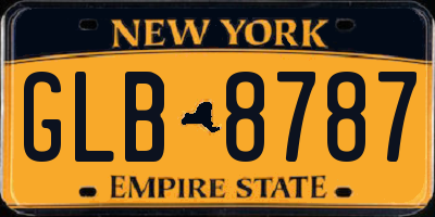 NY license plate GLB8787