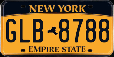 NY license plate GLB8788