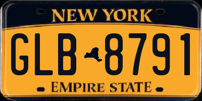 NY license plate GLB8791