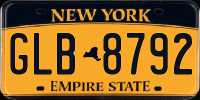 NY license plate GLB8792
