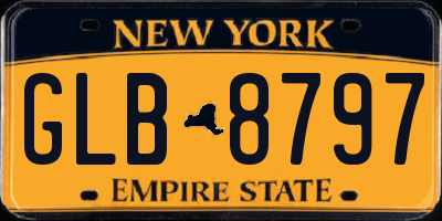 NY license plate GLB8797
