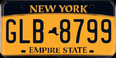 NY license plate GLB8799